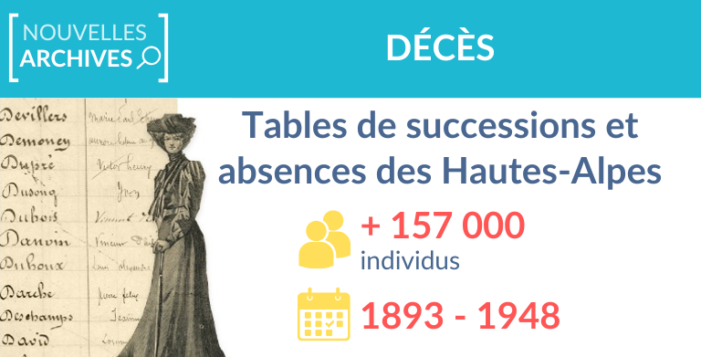 Nouvelles ressources : les tables de Successions des Hautes-Alpes